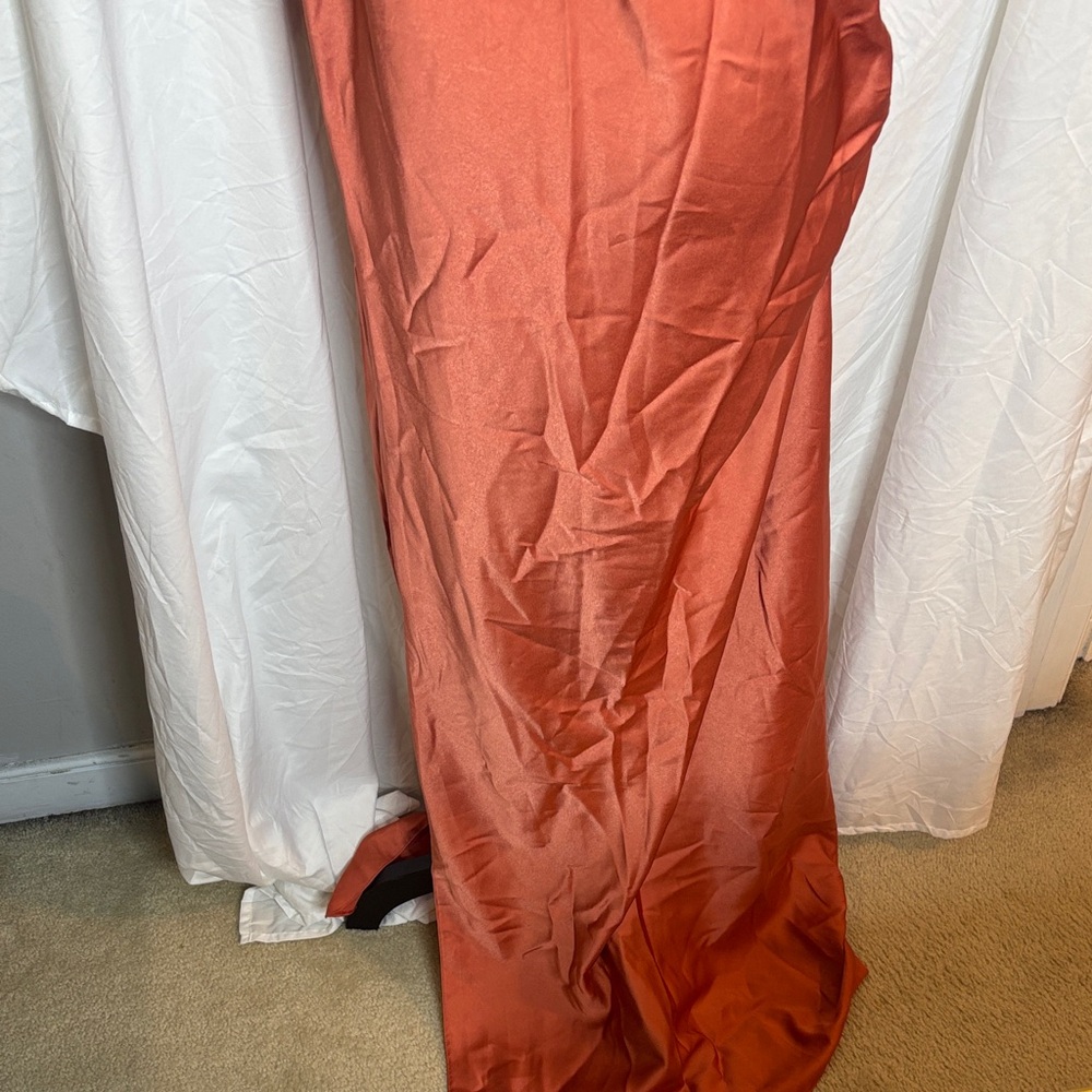 ASOS One Shoulder Dress in Rust Orange - Picture 7 of 11